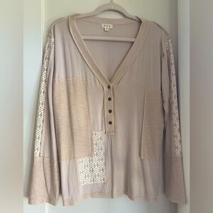 NWOT POL Butter Soft Button Front Henley